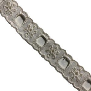 9 Yards Vintage Eyelet Lace Trim Cotton Off White Natural Craft Sewing #2599
